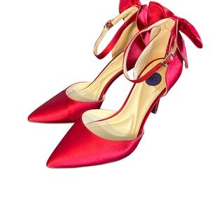 Jessica Simpson Red Satin Women's Heels sz 8.5 nwot